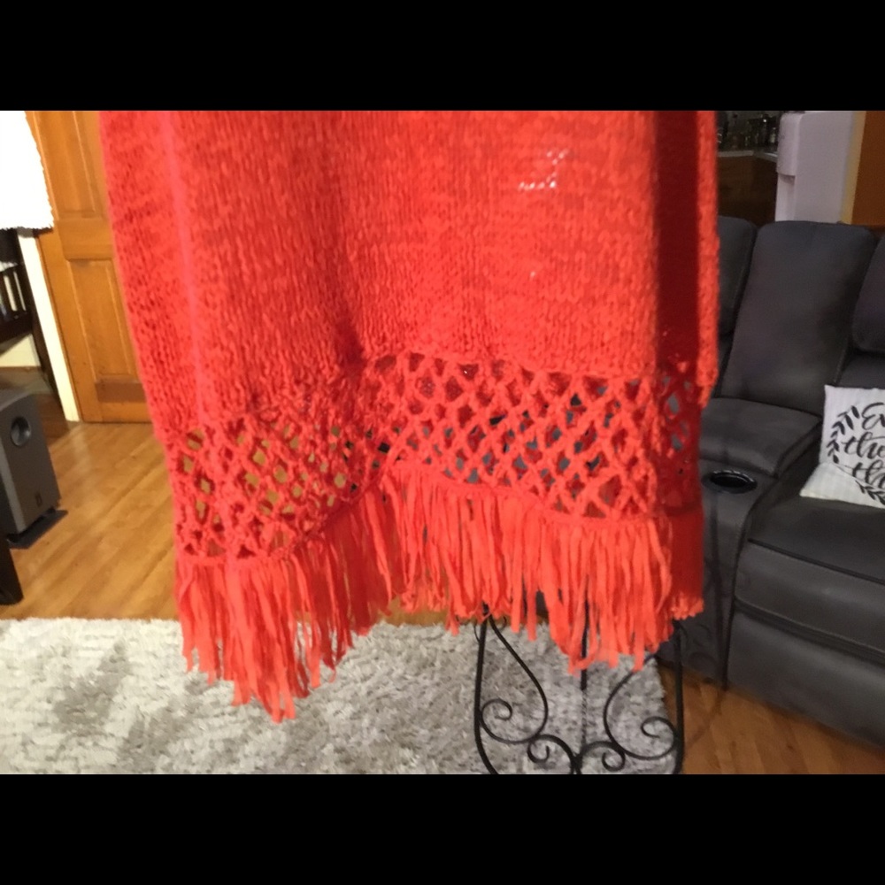 Orange sweater w/ tassels or wear as a sexy dress